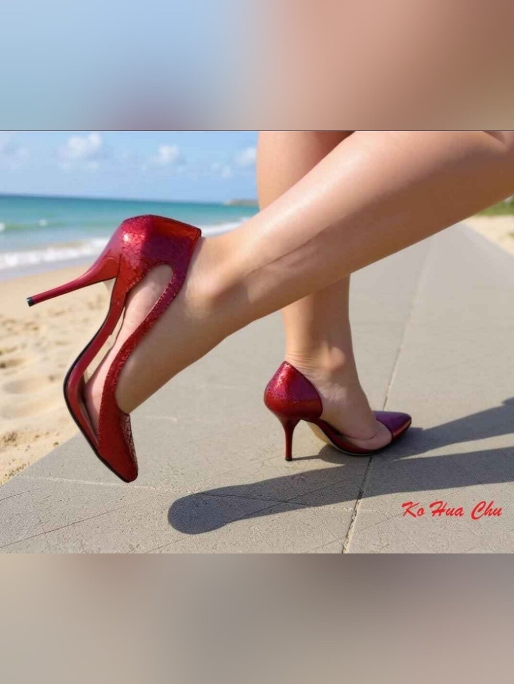 Brand New Sizes 6, 7.5, 8, 8.5 Metallic Red/Transparent High Heeled Pumps